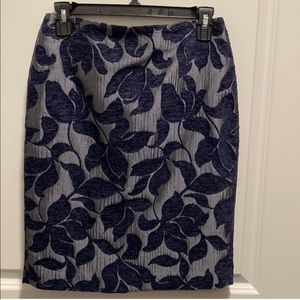 2 Ann Taylor Pencil Skirts: 1 embroidered flowers & 1 embroidered diamond patter